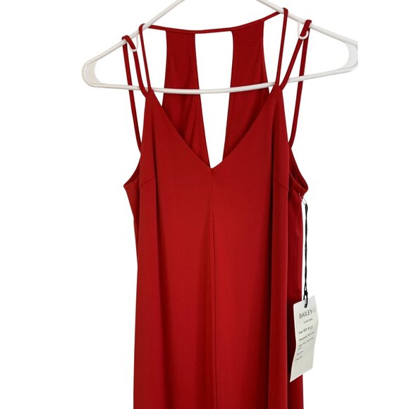 Bailey 44 Biana Dress Red Sleeveless V-Neck Midi Straps & Back Slit USA NWD 8308 - Picture 4 of 12